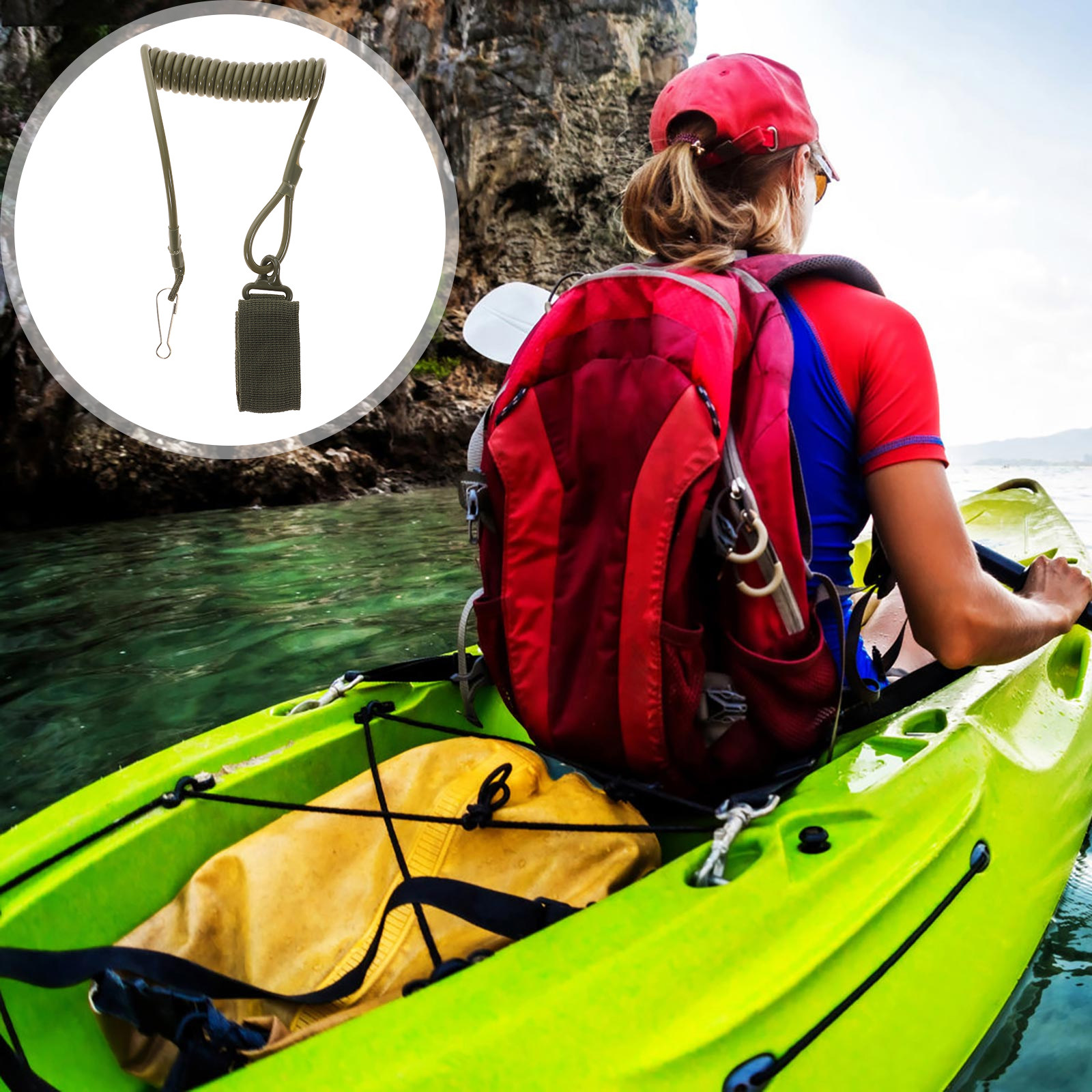 Fishing Kayak Paddle Leash - 1개입 카약 패들 레시(안전끈) 조절 가능한